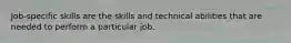 Job-specific skills are the skills and technical abilities that are needed to perform a particular job.