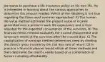 Joe wants to purchase a life insurance policy on his own life. He is interested in learning about the various approaches to determine the amount needed. Which of the following is not true regarding the three most common approaches? A) The human life value method estimates the present value of income generated over a person's work life expectancy and is then adjusted for the expected consumption of the survivors. B) The financial needs method evaluates the income replacement and lump-sum needs of the survivors after the insured dies. C) The capitalization of earnings method determines need by dividing the client's gross income by the risk less rate of return. D) In practice a financial planner would utilize all three methods and then determine the client's needs based on a combination of factors including affordability.