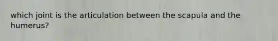 which joint is the articulation between the scapula and the humerus?