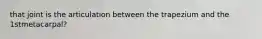 that joint is the articulation between the trapezium and the 1stmetacarpal?