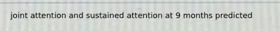 joint attention and sustained attention at 9 months predicted