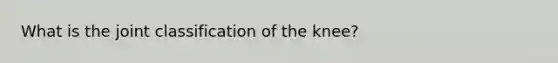 What is the joint classification of the knee?