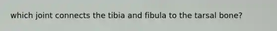 which joint connects the tibia and fibula to the tarsal bone?