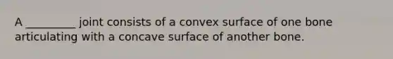 A _________ joint consists of a convex surface of one bone articulating with a concave surface of another bone.