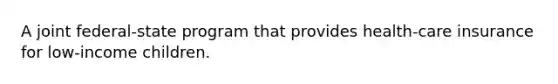 A joint federal-state program that provides health-care insurance for low-income children.