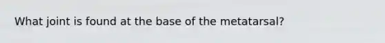 What joint is found at the base of the metatarsal?