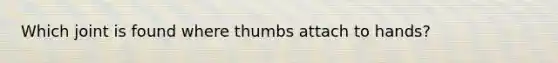 Which joint is found where thumbs attach to hands?