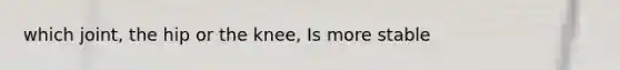 which joint, the hip or the knee, Is more stable