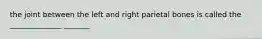 the joint between the left and right parietal bones is called the ______________ _______