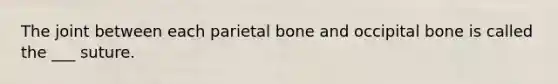 The joint between each parietal bone and occipital bone is called the ___ suture.