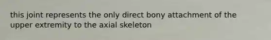 this joint represents the only direct bony attachment of the upper extremity to the axial skeleton