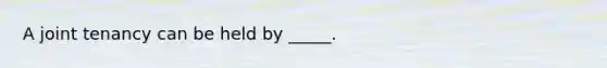 A joint tenancy can be held by _____.