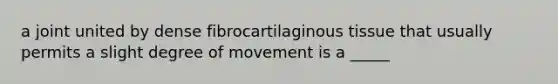 a joint united by dense fibrocartilaginous tissue that usually permits a slight degree of movement is a _____