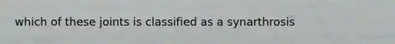 which of these joints is classified as a synarthrosis