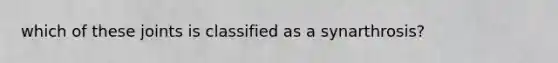 which of these joints is classified as a synarthrosis?