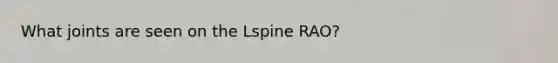 What joints are seen on the Lspine RAO?