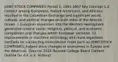 JOINT-STOCK COMPANIES Period 1, 1491-1607 Key Concept 1.2: Contact among Europeans, Native Americans, and Africans resulted in the Columbian Exchange and significant social, cultural, and political changes on both sides of the Atlantic Ocean. I. European expansion into the Western Hemisphere generated intense social, religious, political, and economic competition and changes within European societies. C) Improvements in maritime technology and more organized methods for conducting international trade such as JOINT-STOCK COMPANIES, helped drive changes to economies in Europe and the Americas. (Source: 2015 Revised College Board Content Outline for A.P. U.S. History)