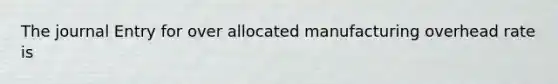 The journal Entry for over allocated manufacturing overhead rate is