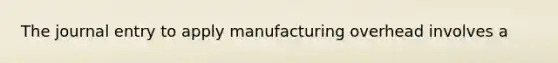 The journal entry to apply manufacturing overhead involves a