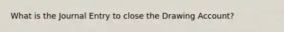 What is the Journal Entry to close the Drawing Account?