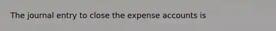 The journal entry to close the expense accounts is