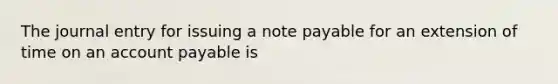 The journal entry for issuing a note payable for an extension of time on an account payable is