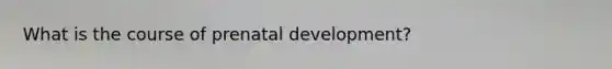 What is the course of <a href='https://www.questionai.com/knowledge/kMumvNdQFH-prenatal-development' class='anchor-knowledge'>prenatal development</a>?