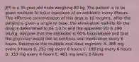 JPT is a 35-year-old male weighing 80 kg. The patient is to be given multiple IV bolus injections of an antibiotic every 6hours. This effective concentration of this drug is 16 mcg/mL. After the patient is given a single IV dose, the elimination half-life for the drug is determined to be 3.0 hr and the apparent VD is 196 mL/kg. Assume that the antiboitic is 90% bioavailable and that the physician would like to continue oral medication every 6 hours. Determine the multiple oral dose regimen: A. 386 mg every 6 hours B. 252 mg every 6 hours C. 198 mg every 6 hours D. 333 mg every 6 hours E. 401 mg every 6 hours