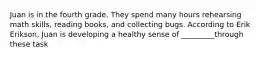 Juan is in the fourth grade. They spend many hours rehearsing math skills, reading books, and collecting bugs. According to Erik Erikson, Juan is developing a healthy sense of _________through these task