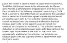 Juan's will creates a General Power of Appointment Trust (GPOA Trust) that distributes income to his wife annually for life and gives his wife a general power of appointment over the assets in the trust.Which of the following statements concerning a GPOA Trust is correct? a. The GPOA Trust only qualifies for the unlimited marital deduction if the trustee agrees to make distributions of principal to Juan's wife. b. The unlimited marital deduction cannot be elected over the property transferred to the trust because Juan's wife cannot appoint assets to herself, her creditors, or to anyone on her behalf. c. The unlimited marital deduction is not available because Juan's wife does not have the current right to the assets in the trust. d. The GPOA Trust automatically qualifies for the unlimited marital deduction because Juan's wife has a general power of appointment over the trust's assets.