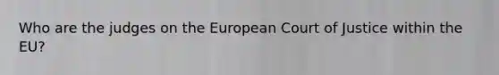 Who are the judges on the European Court of Justice within the EU?