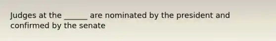 Judges at the ______ are nominated by the president and confirmed by the senate