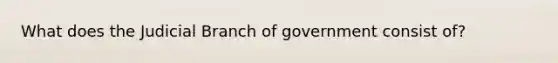 What does the Judicial Branch of government consist of?