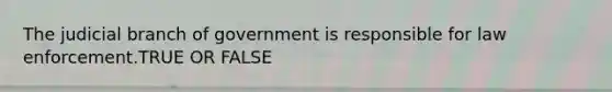 The judicial branch of government is responsible for law enforcement.TRUE OR FALSE