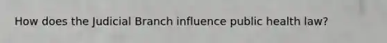 How does the Judicial Branch influence public health law?