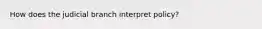 How does the judicial branch interpret policy?