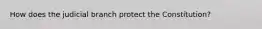 How does the judicial branch protect the Constitution?