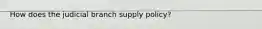 How does the judicial branch supply policy?