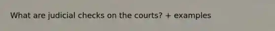 What are judicial checks on the courts? + examples