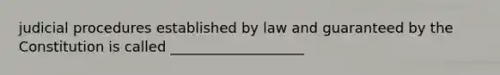 judicial procedures established by law and guaranteed by the Constitution is called ___________________