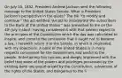 On July 10, 1832, President Andrew Jackson sent the following message to the United States Senate. What is President Jackson's perspective in the quote? The bill "to modify and continue " the act entitled "An act to incorporate the subscribers to the Bank of the United States " was presented to me on the 4th July instant. Having considered it with that solemn regard to the principles of the Constitution which the day was calculated to inspire, and come to the conclusion that it ought not to become a law, I herewith return it to the Senate, in which it originated, with my objections. A bank of the United States is in many respects convenient for the Government and useful to the people. Entertaining this opinion, and deeply impressed with the belief that some of the powers and privileges possessed by the existing bank are unauthorized by the Constitution, subversive of the rights of the States, and dangerous to the li