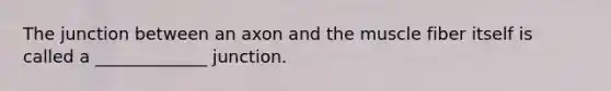 The junction between an axon and the muscle fiber itself is called a _____________ junction.