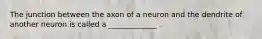 The junction between the axon of a neuron and the dendrite of another neuron is called a _____________ .