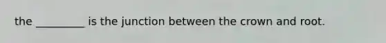 the _________ is the junction between the crown and root.