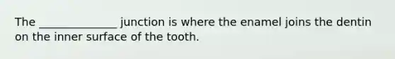 The ______________ junction is where the enamel joins the dentin on the inner surface of the tooth.