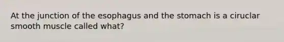 At the junction of the esophagus and the stomach is a ciruclar smooth muscle called what?