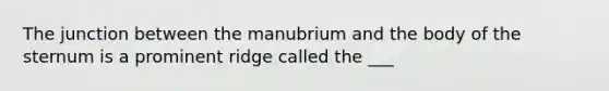 The junction between the manubrium and the body of the sternum is a prominent ridge called the ___