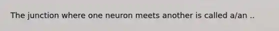 The junction where one neuron meets another is called a/an ..