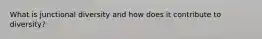 What is junctional diversity and how does it contribute to diversity?
