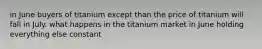 in June buyers of titanium except than the price of titanium will fall in July. what happens in the titanium market in June holding everything else constant